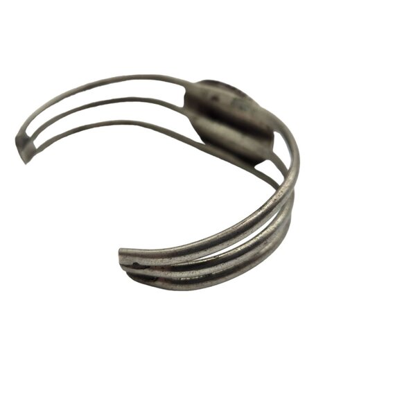 Vintage Abalone Shell Beach Scene Bracelet Palm tree Ocean Seagull Bird - Picture 8 of 12